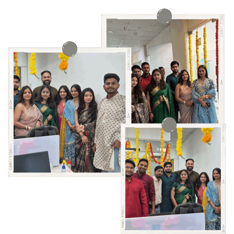 Pink Floral Best Team Photo Collage